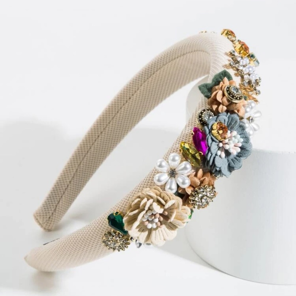 🆕Rhinestone & Flower Decor Headband